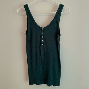 aerie “real soft” button up Henley tank dark green